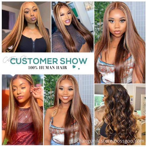Uniky Top Quality Natural Color Water Wave Wigs brazilian 100%Human Hair 13X4 Lace Pre Plucked Wig Virgin Hair Vendors Dropship